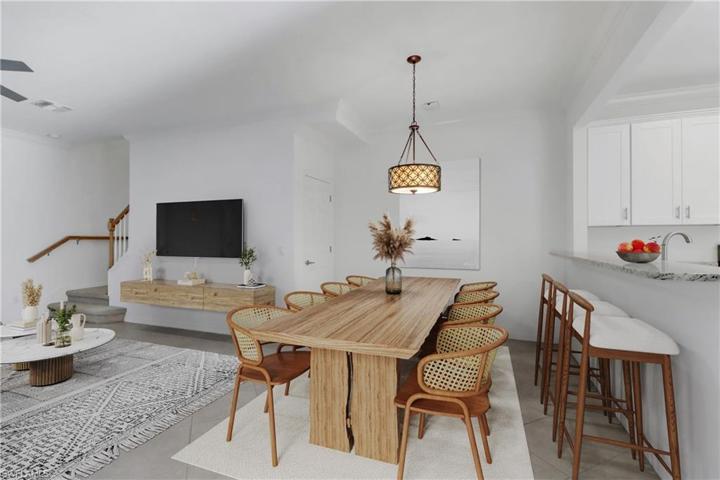 Living and Dining Room Areas have been Virtually Staged to showcase potential furniture design layout.