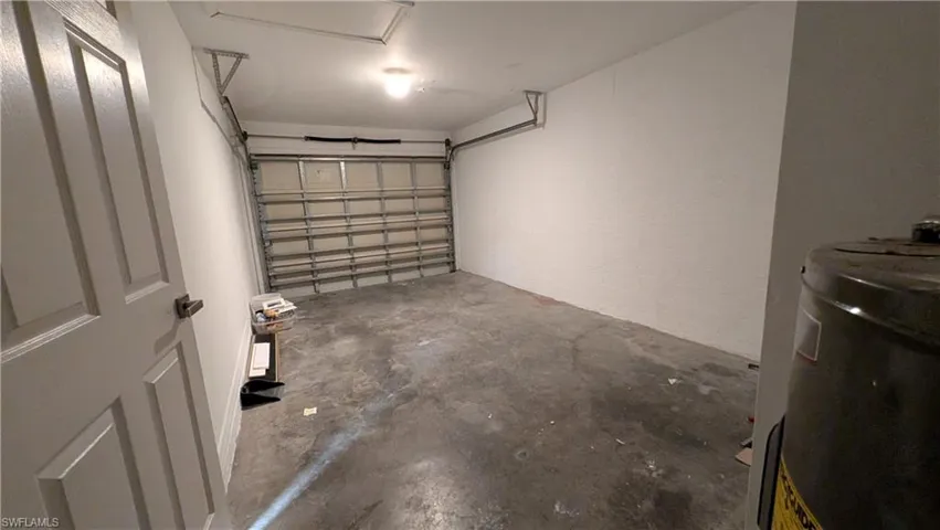 Garage with electric water heater