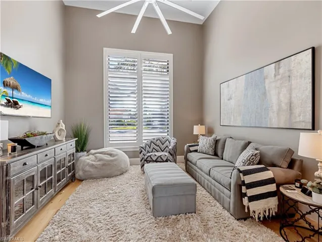 Den/ Office with hardwood floors