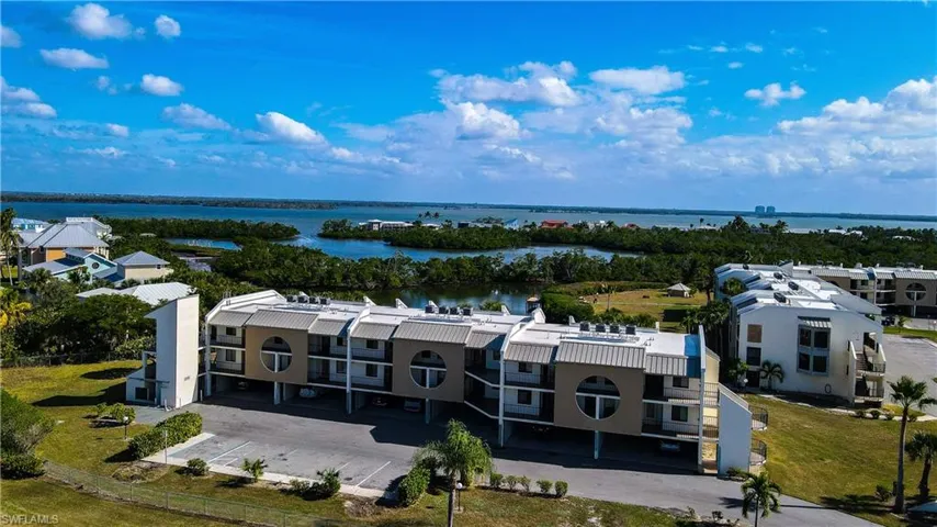 Drone / aerial view of a large body of water