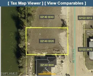 Aerial map of property and surrounding area