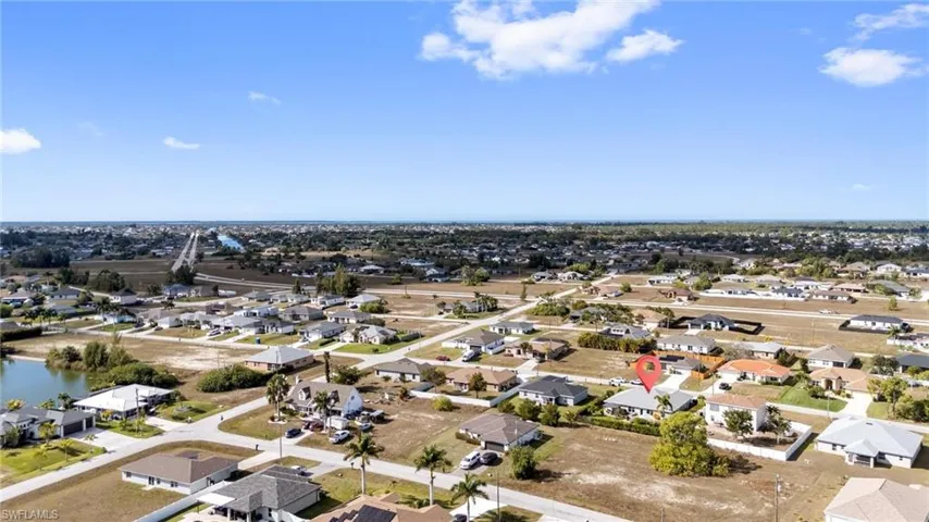 Aerial view of residential area