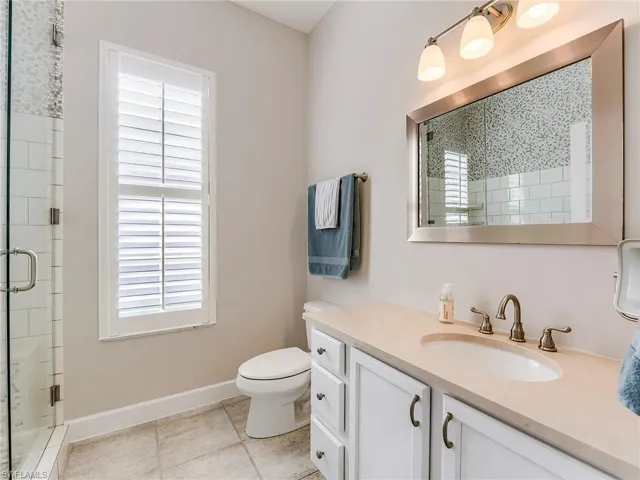 Guest bath is well updated