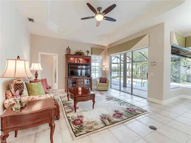 Family room sliders to the pool