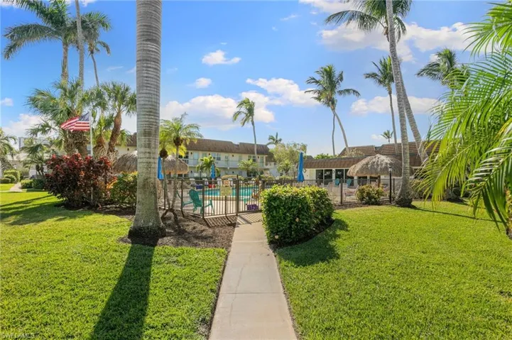 View of yard with a community pool