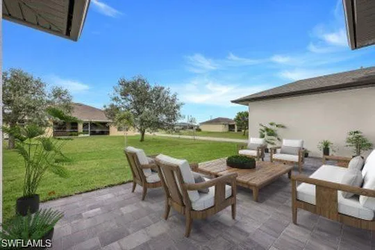 View of patio featuring outdoor lounge area