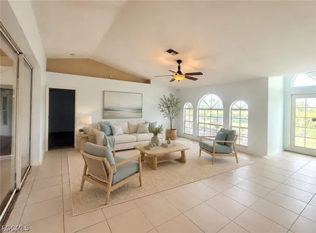 Virtually staged living room