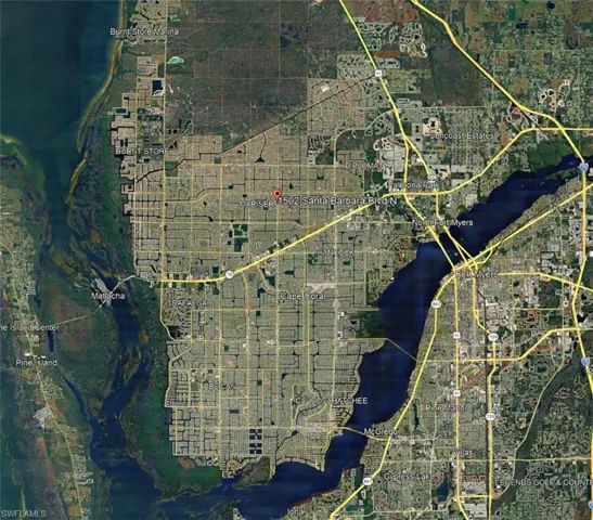 Satellite Map. Displaying the geographic location of the property and surrounding infrastructure