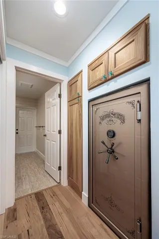 safe and closets in the 4th bedroom or hobby room with ensuite bath
