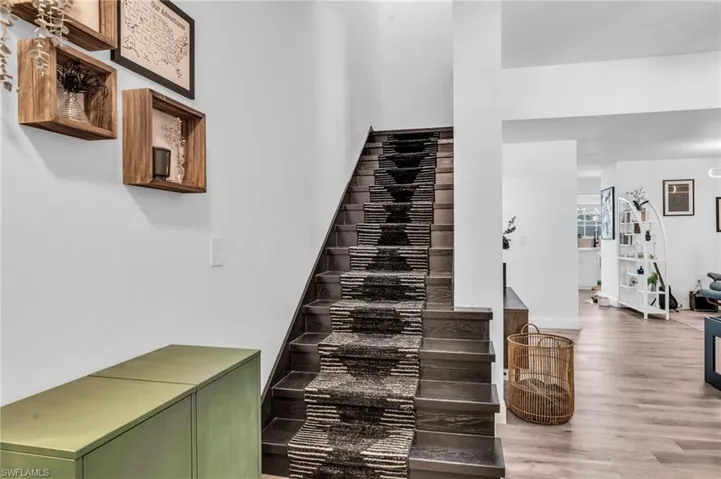 Stairs with wood-type flooring