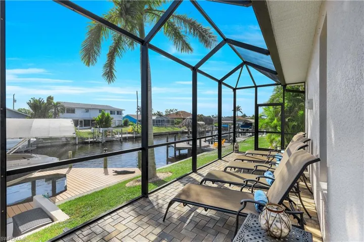 Lanai with a water view