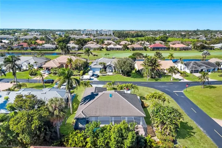 Aerial perspective of suburban area