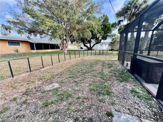Fenced dog run area.