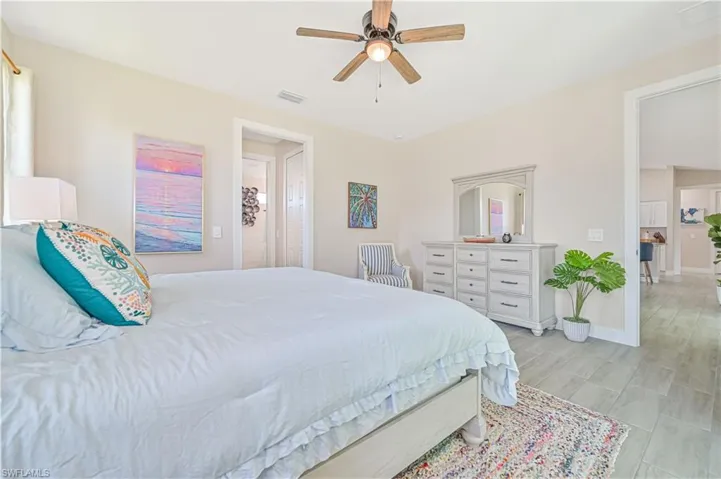 Bedroom featuring ceiling fan