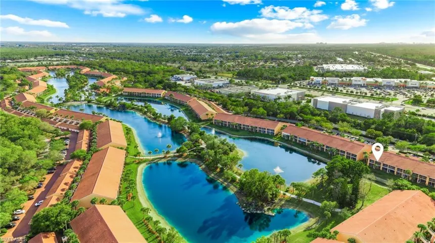 Drone / aerial view of a large body of water