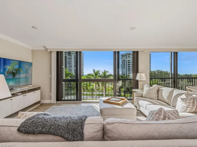 Living Room with open sliders and views
