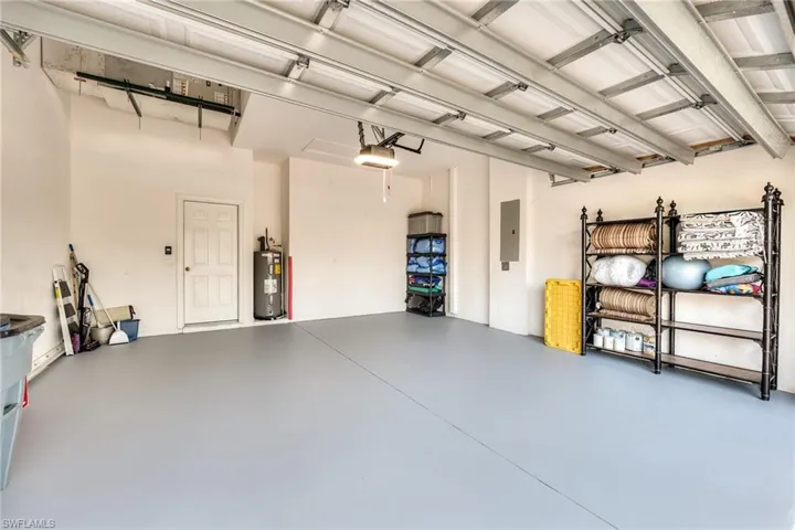 FRESHLY PAINTED GARAGE FLOOR IS CLEAN AND CRISP