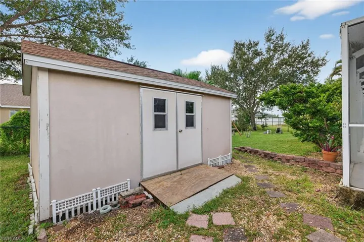 View of outdoor shed structure
