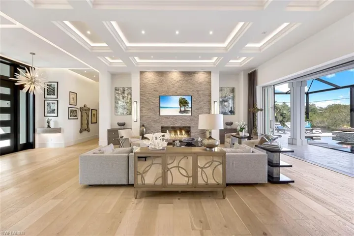 Wide board oak floors provide warmth and timeless beauty.