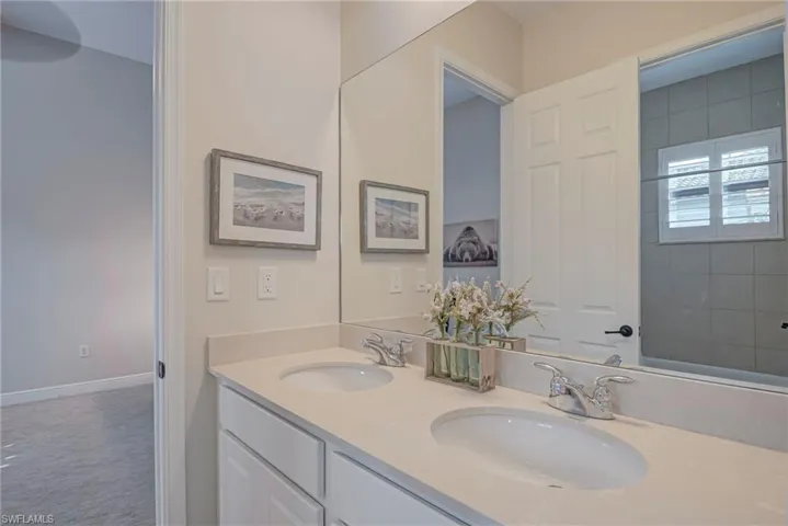 Jack N Jill Bathroom with double vanity