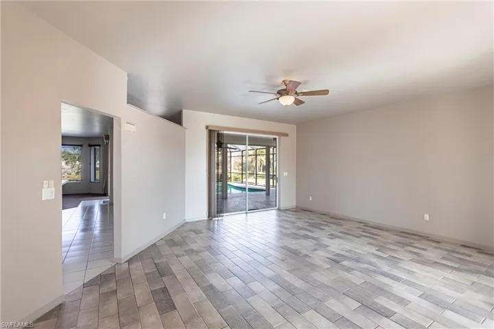 Leading out to lanai or to eat-in kitchen & entertainment wing.