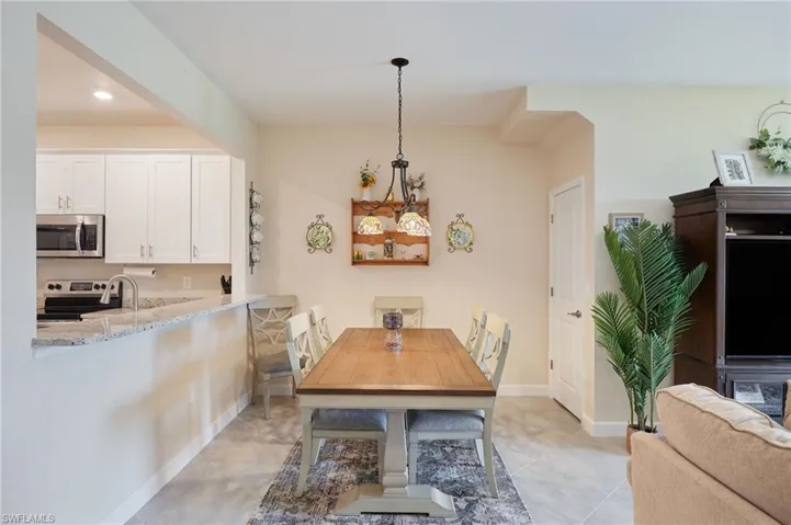 Dining area with sink