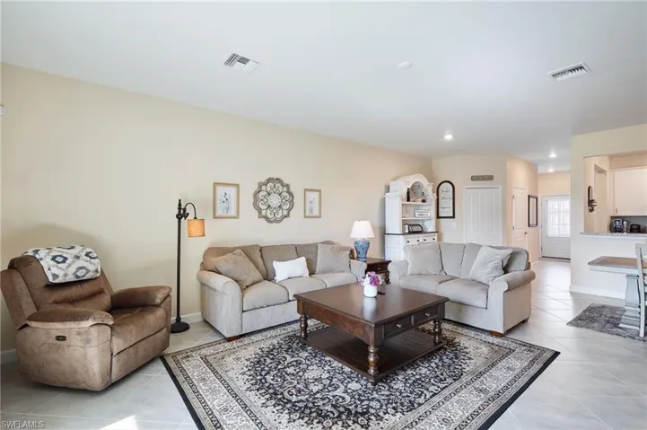 View of tiled living room