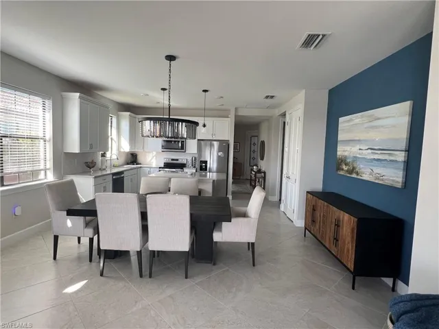 Dining area with baseboards
