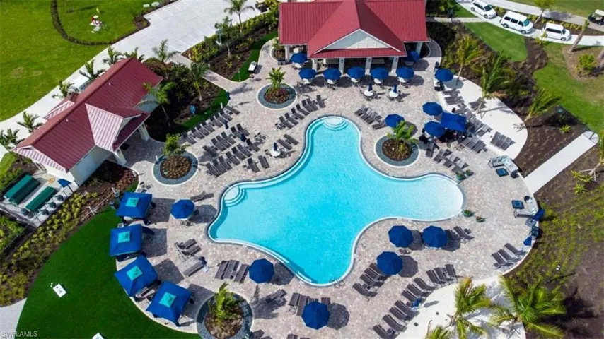 Bird's eye view of a pool