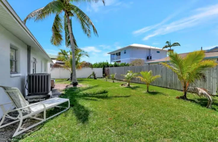 View of yard featuring central air condition unit and a fenced backyard