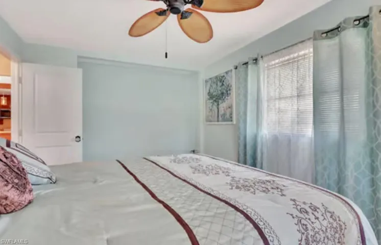 Bedroom with a ceiling fan