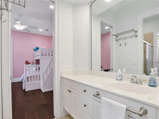 The bedroom/office and 4th bedroom have access to a jack/Jill bathroom