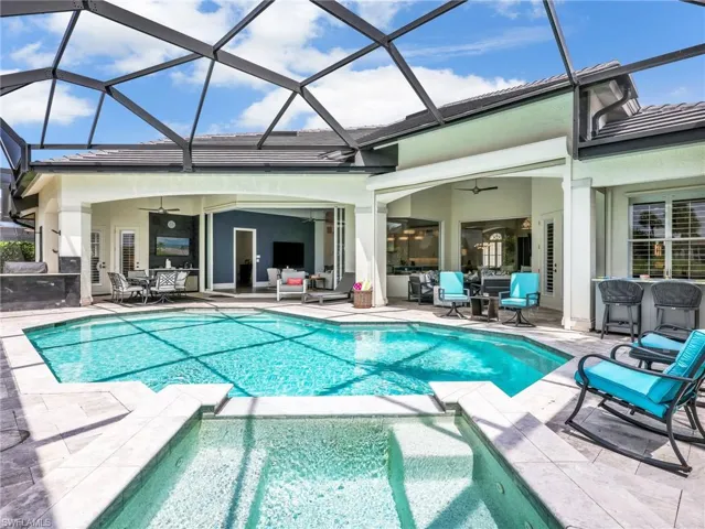 A spacious lanai with sun space and undercover areas to please everyone