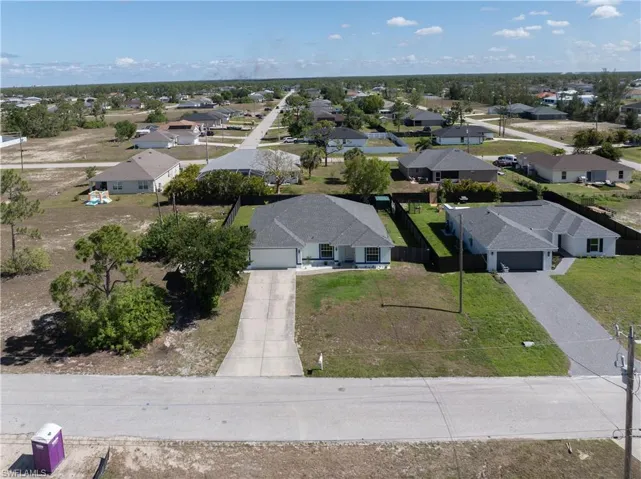 Aerial perspective of suburban area