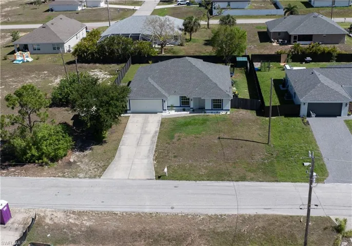 Aerial perspective of suburban area
