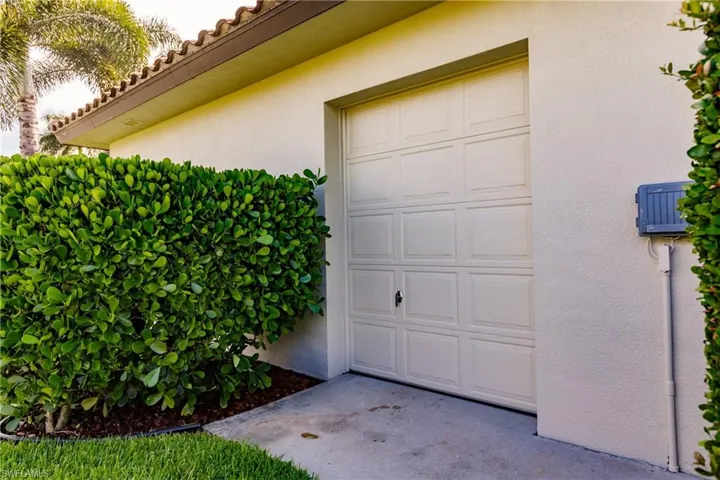 View of golf cart garage