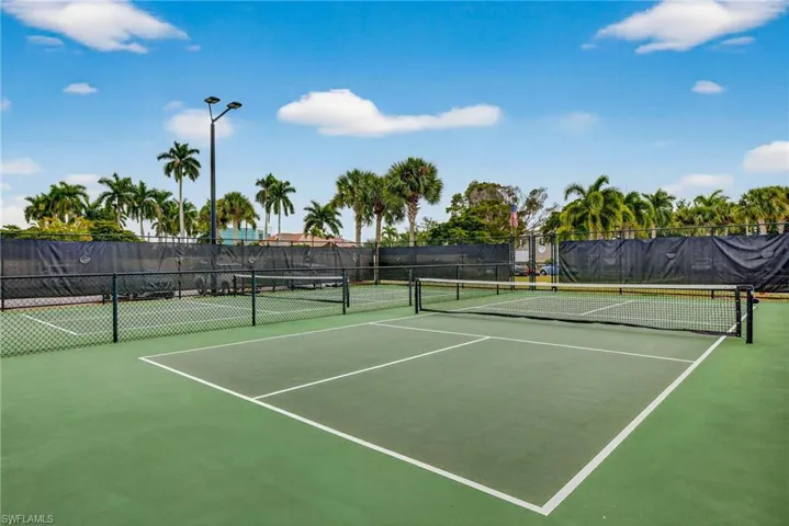 View of tennis court