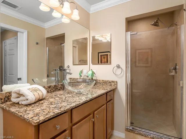 Vessel Sink & Walk-in Shower