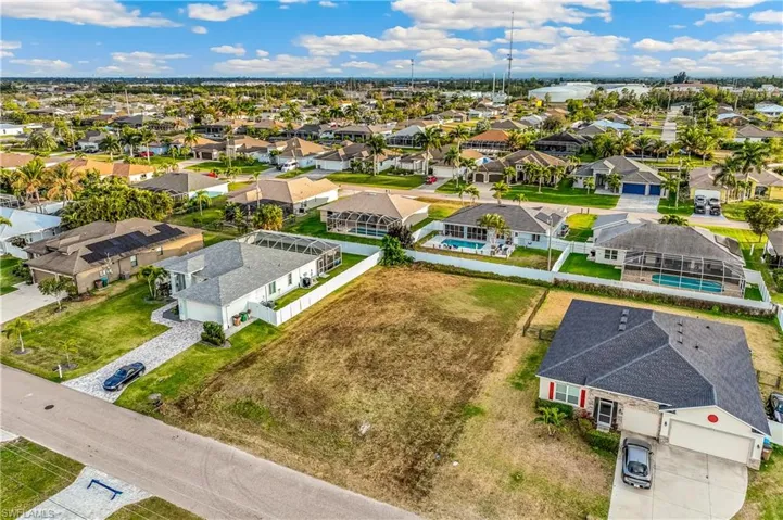 Aerial view of residential area