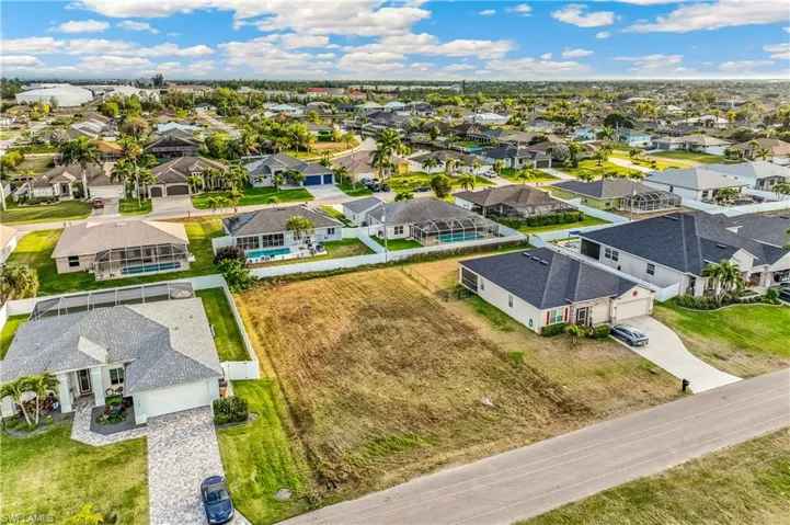 Aerial view of residential area