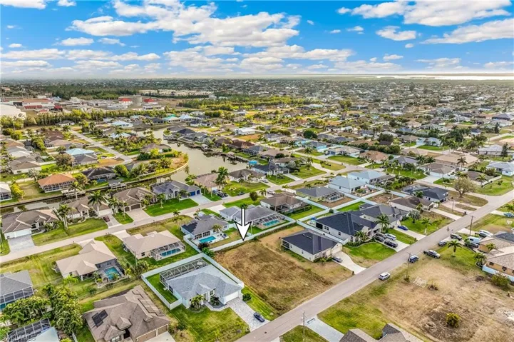 Aerial view of residential area