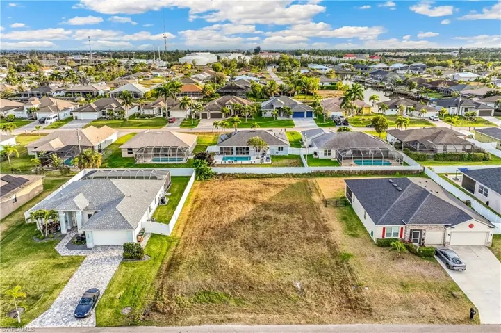 Aerial view of residential area