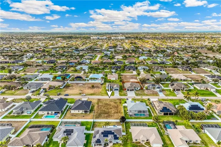 Aerial perspective of suburban area