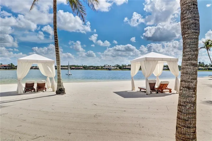 Miles of sand beaches with cabanas