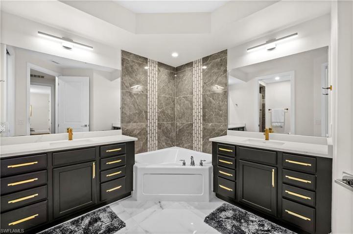 Dual Sinks with Tub/Walk-In Shower