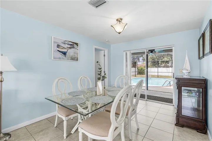 Dining room open to pool area