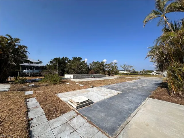 Previous concrete pads where the home stood.