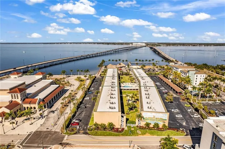 Bird's eye view of a notable bridge