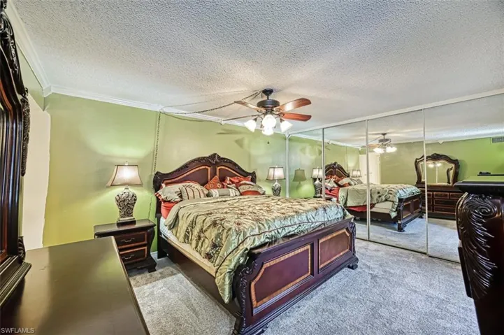 FULL VIEW MASTER BEDROOM with MIRRORED CLOSET