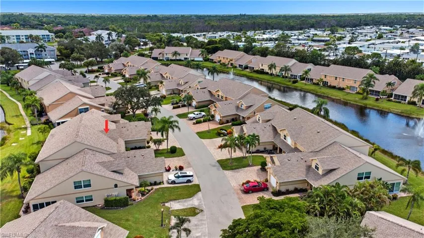 Bird's eye view of a nearby body of water
